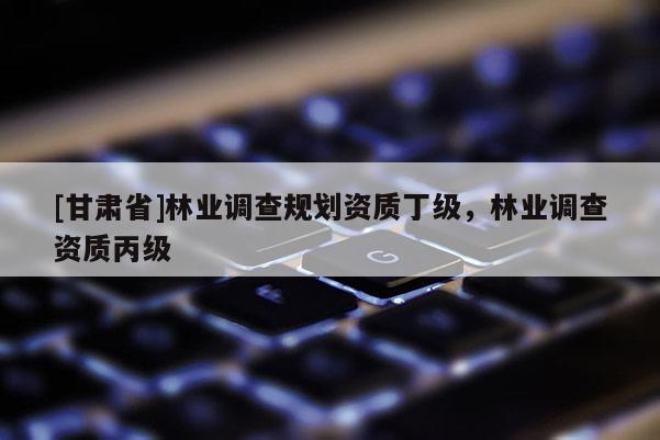 [甘肅省]林業(yè)調(diào)查規(guī)劃資質(zhì)丁級，林業(yè)調(diào)查資質(zhì)丙級