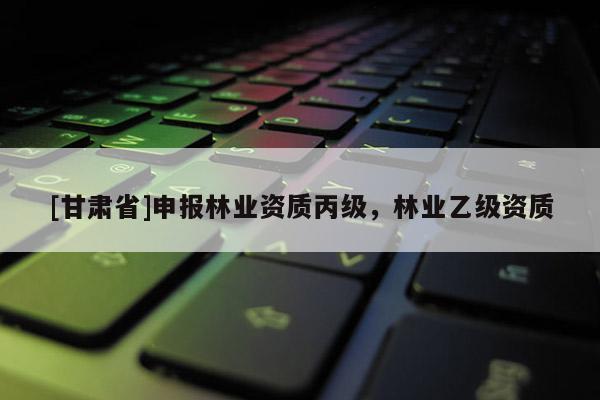 [甘肅省]申報林業資質丙級，林業乙級資質