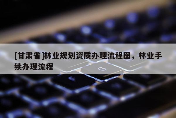 [甘肅省]林業規劃資質辦理流程圖，林業手續辦理流程