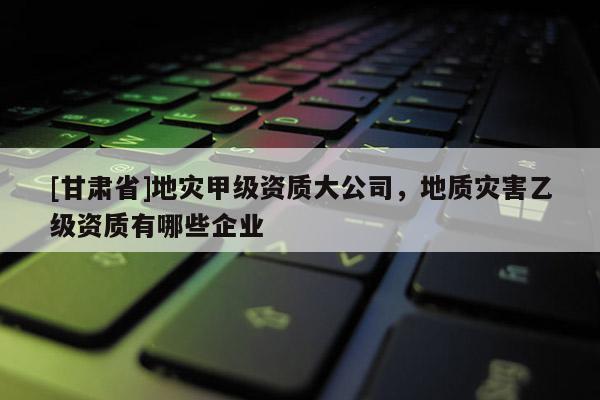 [甘肅省]地災甲級資質大公司，地質災害乙級資質有哪些企業