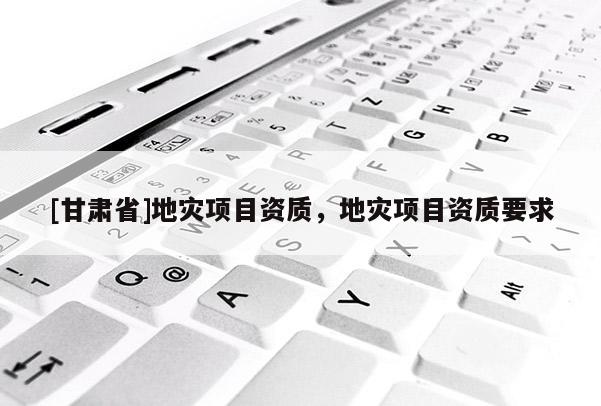 [甘肅省]地災項目資質，地災項目資質要求