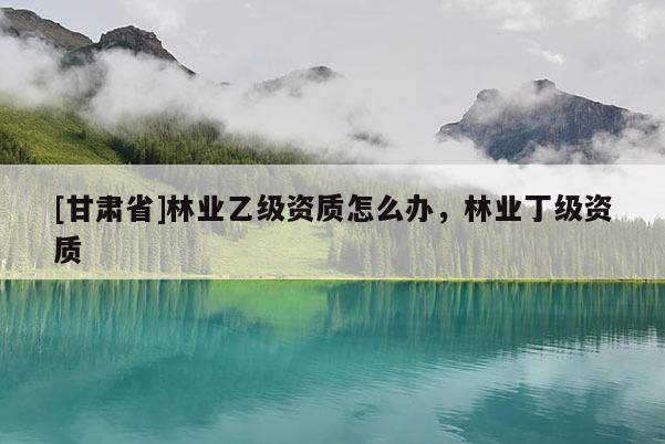 [甘肅省]林業(yè)乙級資質(zhì)怎么辦，林業(yè)丁級資質(zhì)
