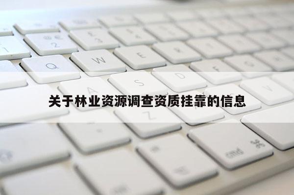 關于林業資源調查資質掛靠的信息